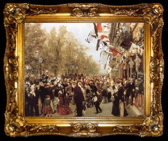 framed  Adolph von Menzel Departure of King Whilelm i for the Front, ta009-2